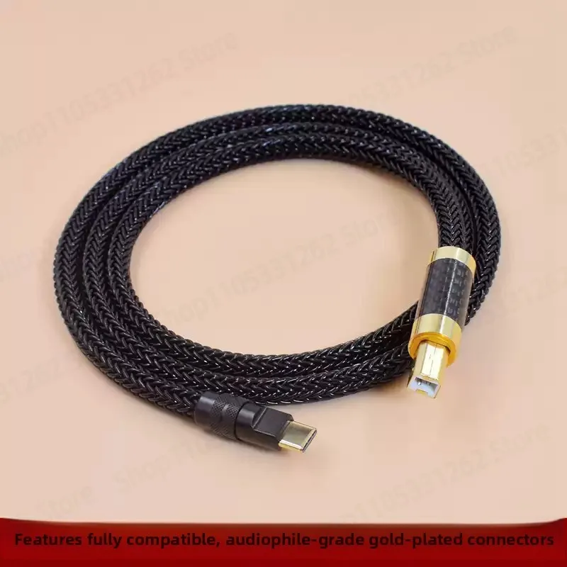 Used for starting USB-B square port A-B decoding DAC sound card TypeC USB-C Live silver alloy USB Mini B data cable