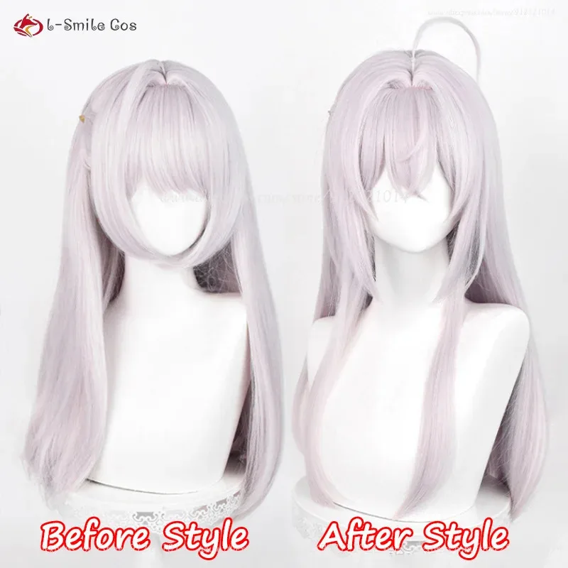 

2025 Anime Alisa Mikhailova Kujou Cosplay 60cm Long Gray Pink Alya Heat Resistant Synthetic Hair Halloween Wigs + Wig Ca