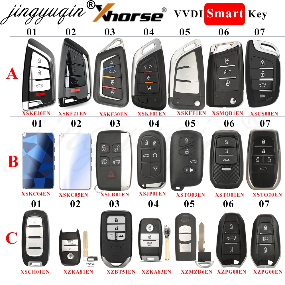 Xhorse XM38 XS مفتاح VVDI الذكي XSKF01/CS00/KF20/KF21/MQB1/TO01/KF30/TO20/CH01/LR01/JP01/TO03/KFF1EN XZPG00/MZD6/KA83/BT51/KA81EN #1