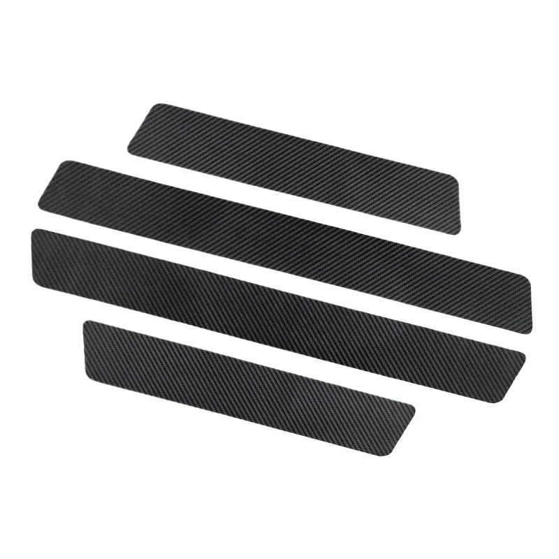 4/5Pcs Carbon Fiber Door Sill Protector Sticker Universal Anti-Scratch Anti-Collision Threshold Trim