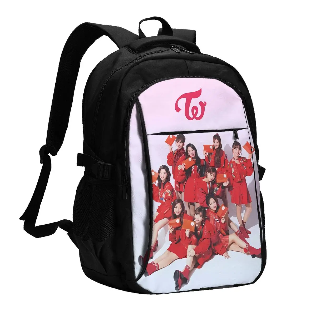 

Kpop TWICE Girl Group Travel Laptop Backpack, Business Water Resistant Laptop Backpack with USB Charging Port, College Bag