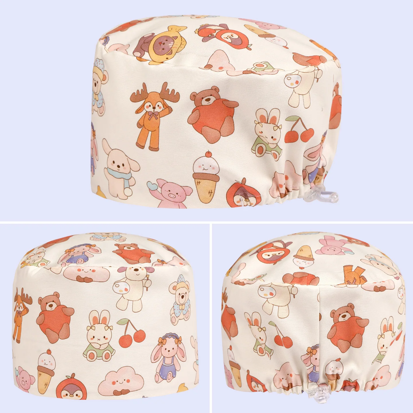 Surgical Cap Nurse Hat Pet Hospital Nursing Scrub Hat Elastic with Cordlock Dental Sanitary Hygienist Surgeon Meidcal Caps K1185