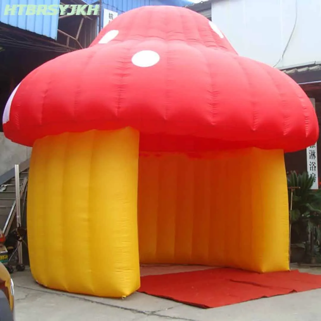 Giant Inflatable Mushroom Tent Air Blow Outdoor Cartoon Dome Party House Balloon for Children Decoration Toys w Big Entrance