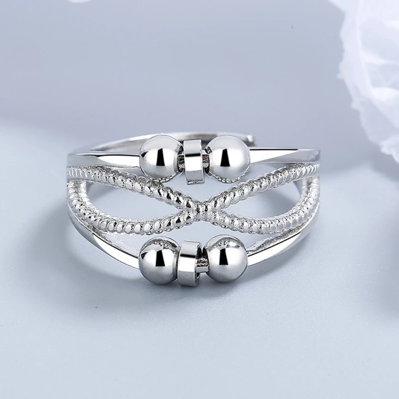 652F Spinner Ring Adjustable Ring Anxiety Stress Relief Jewelry Gift Unisex Gift