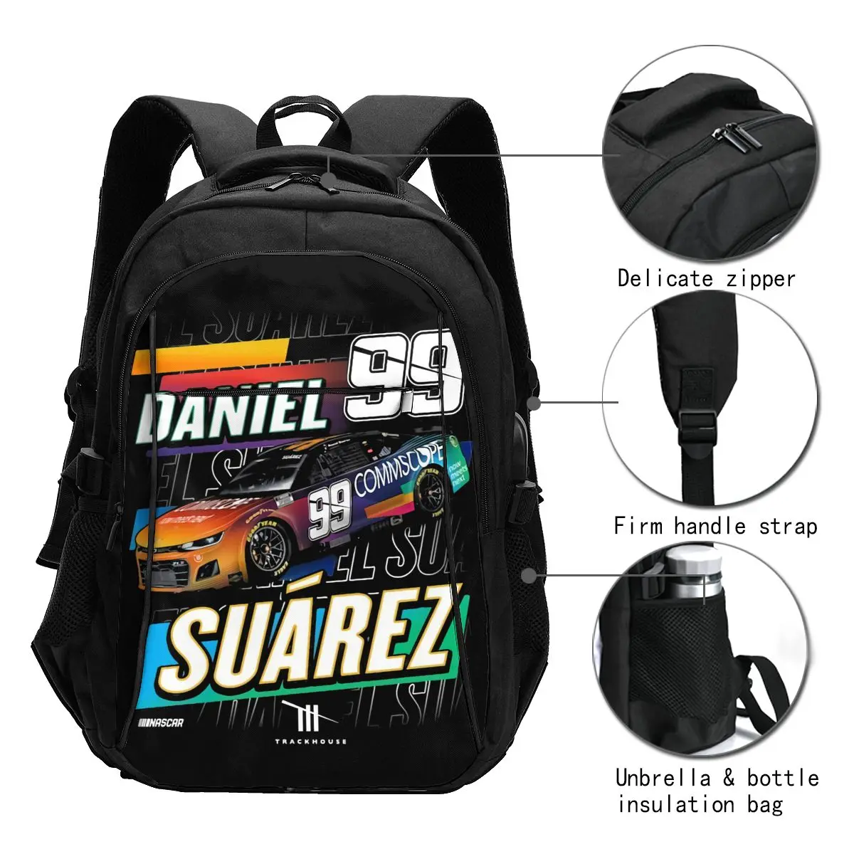 Daniel Suarez 99 Travel Laptop Backpack, Business Water Resistant Backpack with USB Charging Port, College Bag for Men & Women