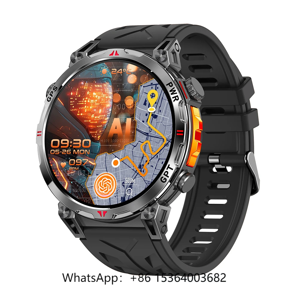 

TJXL- Compass GPS Smart Watch 2025 AMOLED Screen CHATGPT BT Call Blood Oxygen Heart Rate Health Monitoring Sports Smartwatch