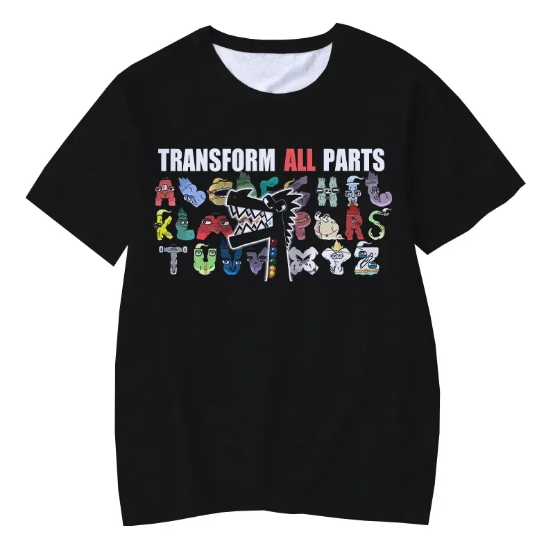 Kids Cartoon Game Alphabet Lore 3D Print Summer Breathable Short Sleeved T-shirts 2-13 Years Boys Girls Casual Outfits Tees