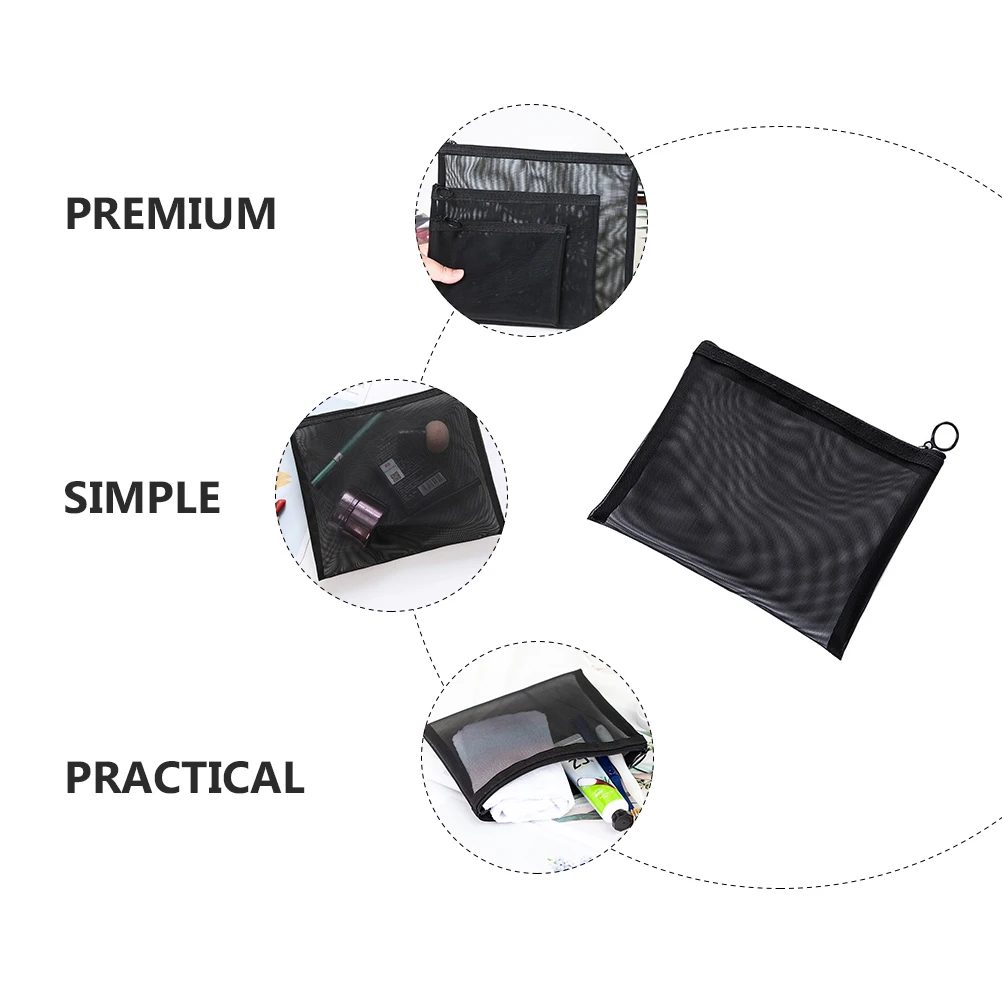 

5Pcs ganizer Pouch Mesh Bag Storage Travel Makeup Pouch Portable Toiletry ganizer Saving Space
