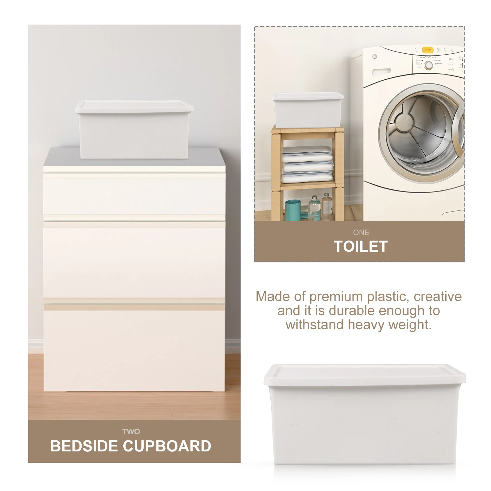 

2 Pcs Household Organizers Plastic Storage Boxes for Shelves Small Containers with Lids Sundries Holders PP