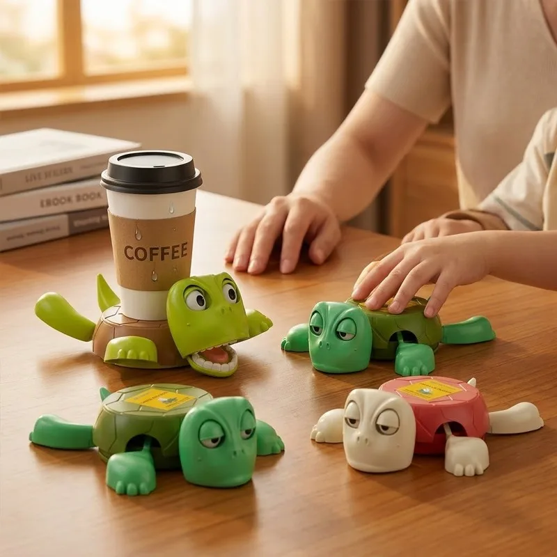 Cute Turtle Coaster Set Heat Resistant Funny Tea Cup Mat Tabletop Decor for Home Kitchen Office Gift Frightened Design Yunliwei