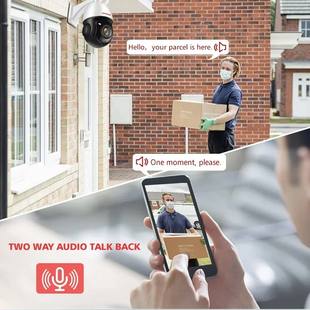 Zewnętrzna kamera IP 8MP 5MP 4G z kartą SIM, WIFI, POE, AI, automatycznym śledzeniem, 30-krotnym zoomem, PTZ, kamera obrotowa, dwukierunkowe audio, IR 80m, kamera monitoringu