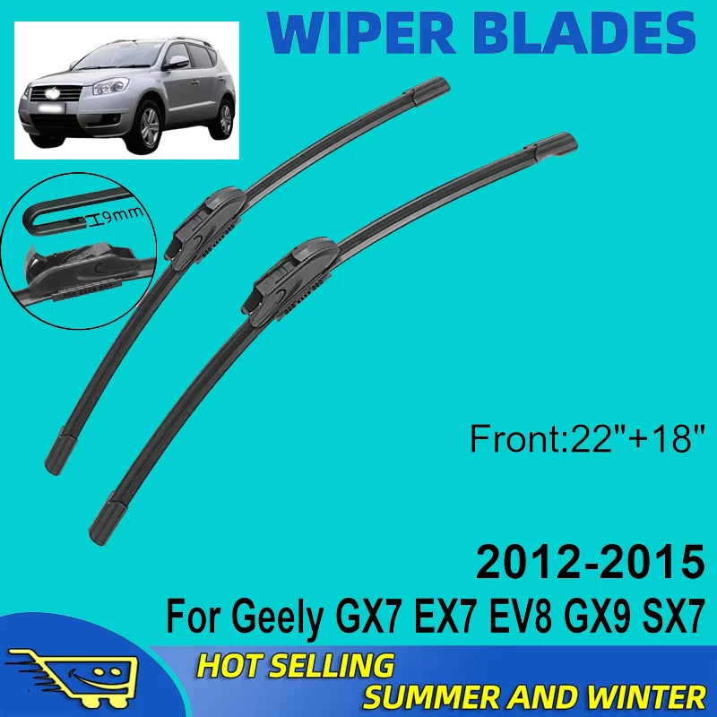 

2PCS For Geely GX7 EX7 EV8 GX9 SX7 2012-2015 2013 2014 22"+18" Front Wiper Blades Windshield Windscreen Window Cutter