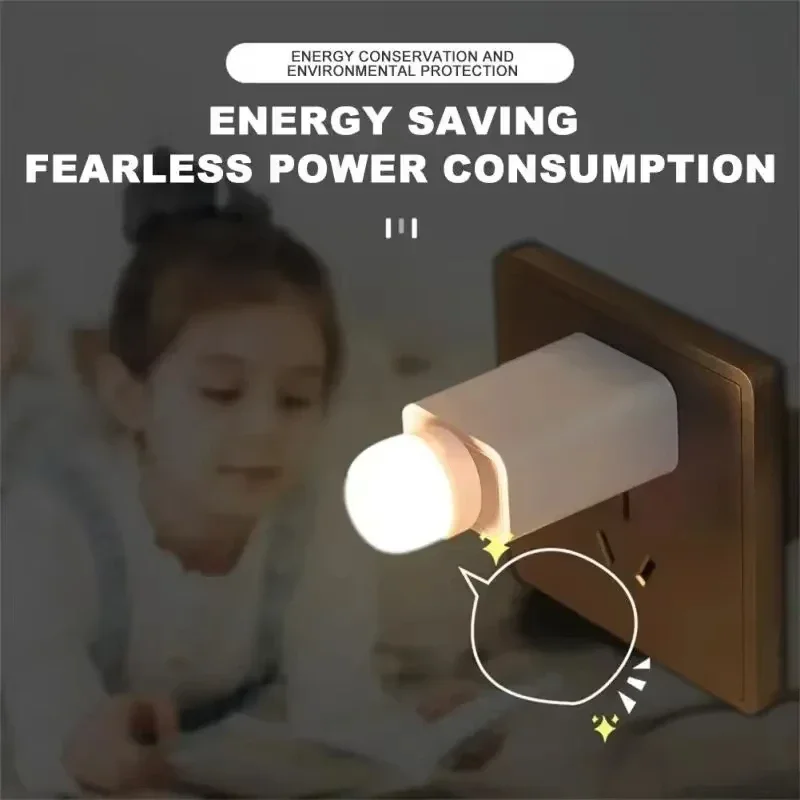 LED Night Light with USB/EU Plug, Portable Plug-in Lamp for Indoor Bedroom Car Camping, Dimmable Warm White Cool Reading Light image 4