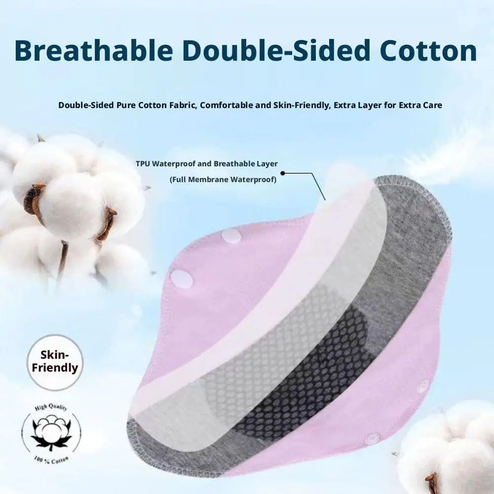 1/3/5PCS Reusable Adult Diaper Cotton Washable Panties Panty Liners Feminine Hygiene Pad Period Elderly Prevent Urine Leakage