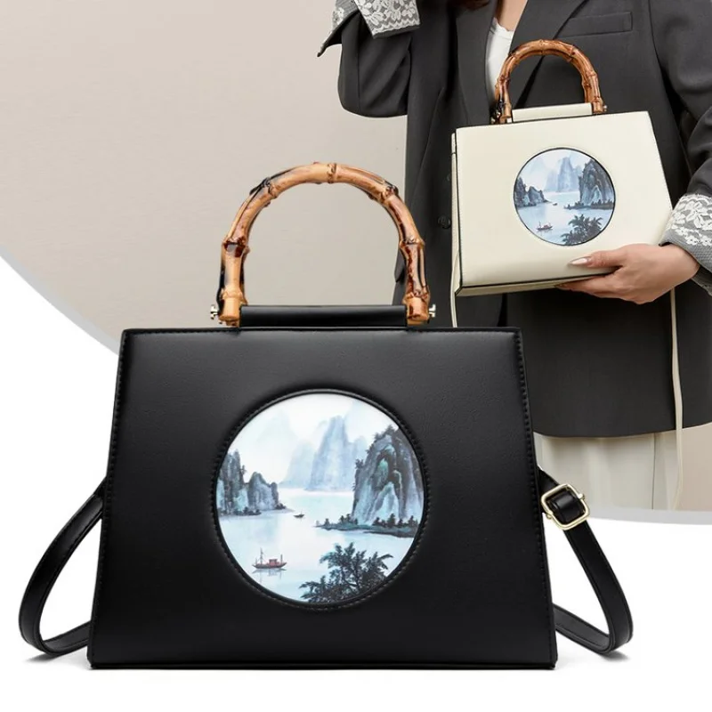

Classic Popular Elegant Leather Women's Handbag By Luxury Brand Famous Designer Shoulder Crossbody Bag Trendy