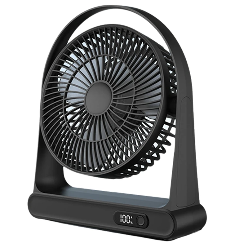 Ventilador pequeno USB de mesa, ventilador de escritório, mini ventilador portátil recarregável com display digital