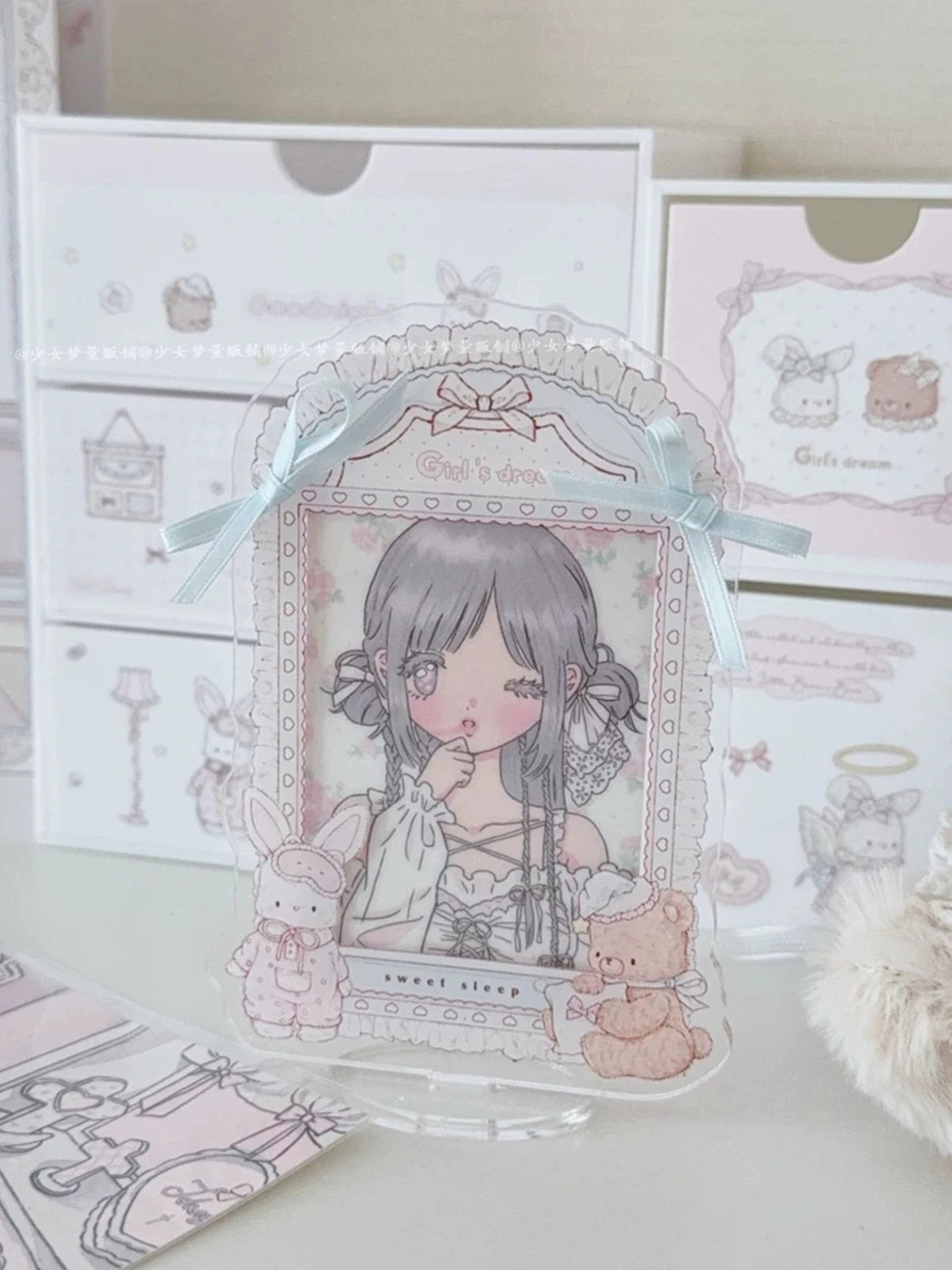 Cartoon Acrylic Photocard Frame Display Holder Cute Photo Poster Stand Ins Sweet Desktop Decoration
