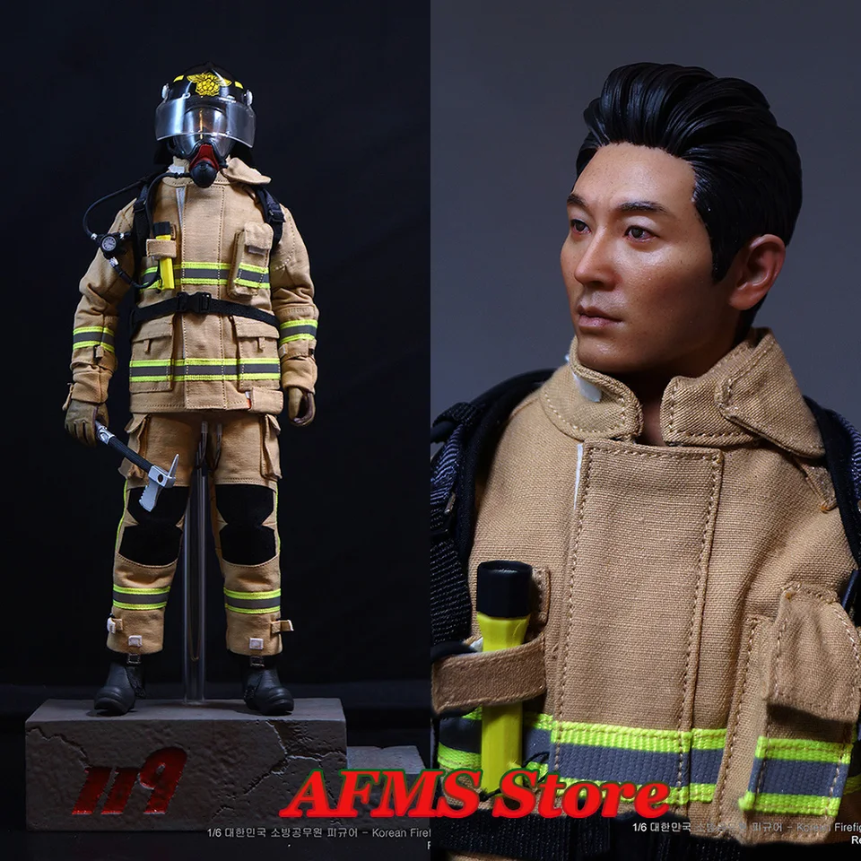 In Stock 1/6 Scale Korea Firefighter 119 Heroes Men Action Figure