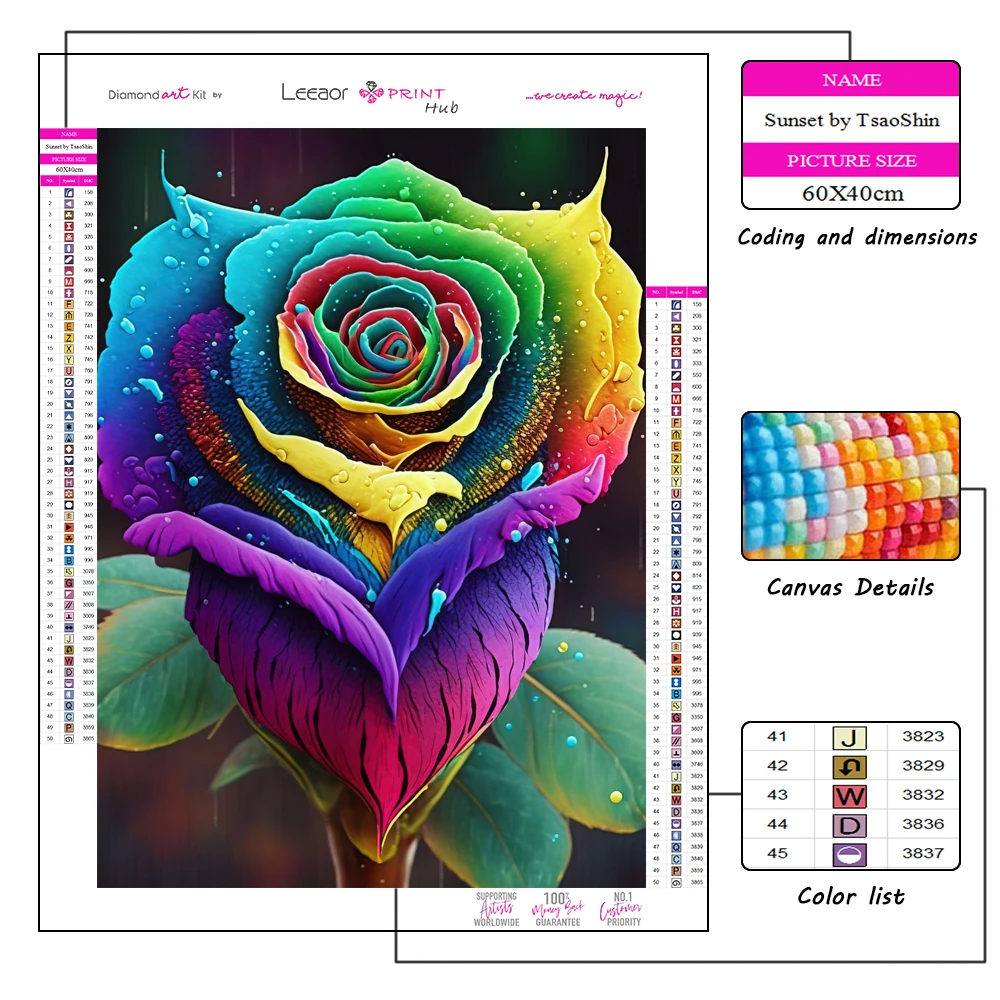 5D Flower Art Diamond Painting New 2023 Color Mystery Series Full Rhinestone Mosaic Embroidery Cross Stitch Kit Home Decor Gifts