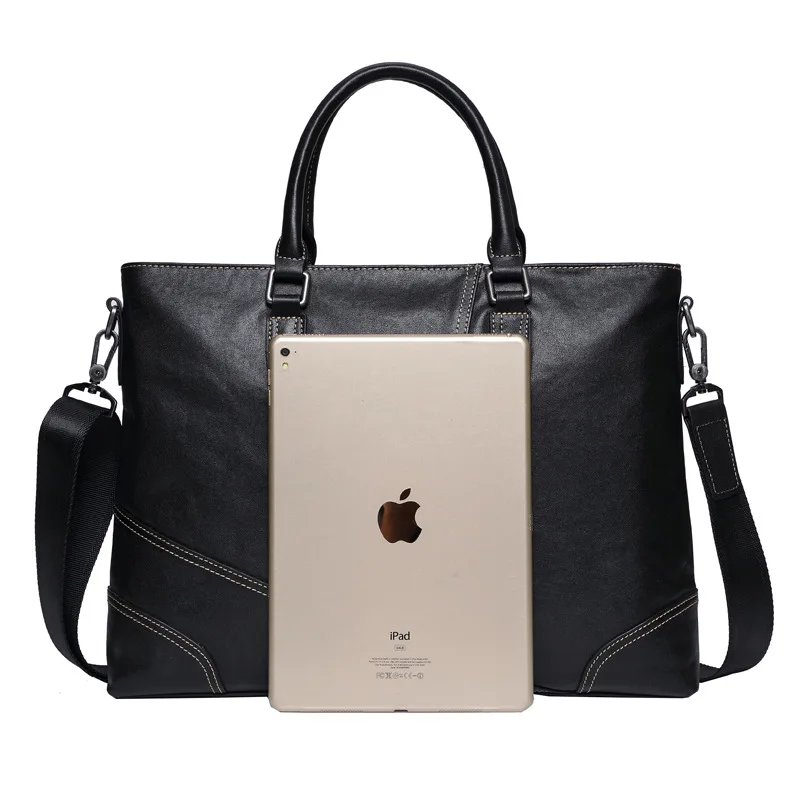 新しいブリーフケース本物のメッセンジャー高級レザーブリーフケース男性ビジネス水平ハンドバッグメンズトップレイヤー牛革バッグブリーフケース