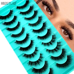 Mink Lashes Fluffy Cat Eye Lashes Wispy 6D Volume False Eyelashes that Look Like Extensions Thick Soft Curly Fake Lashes 10Pairs