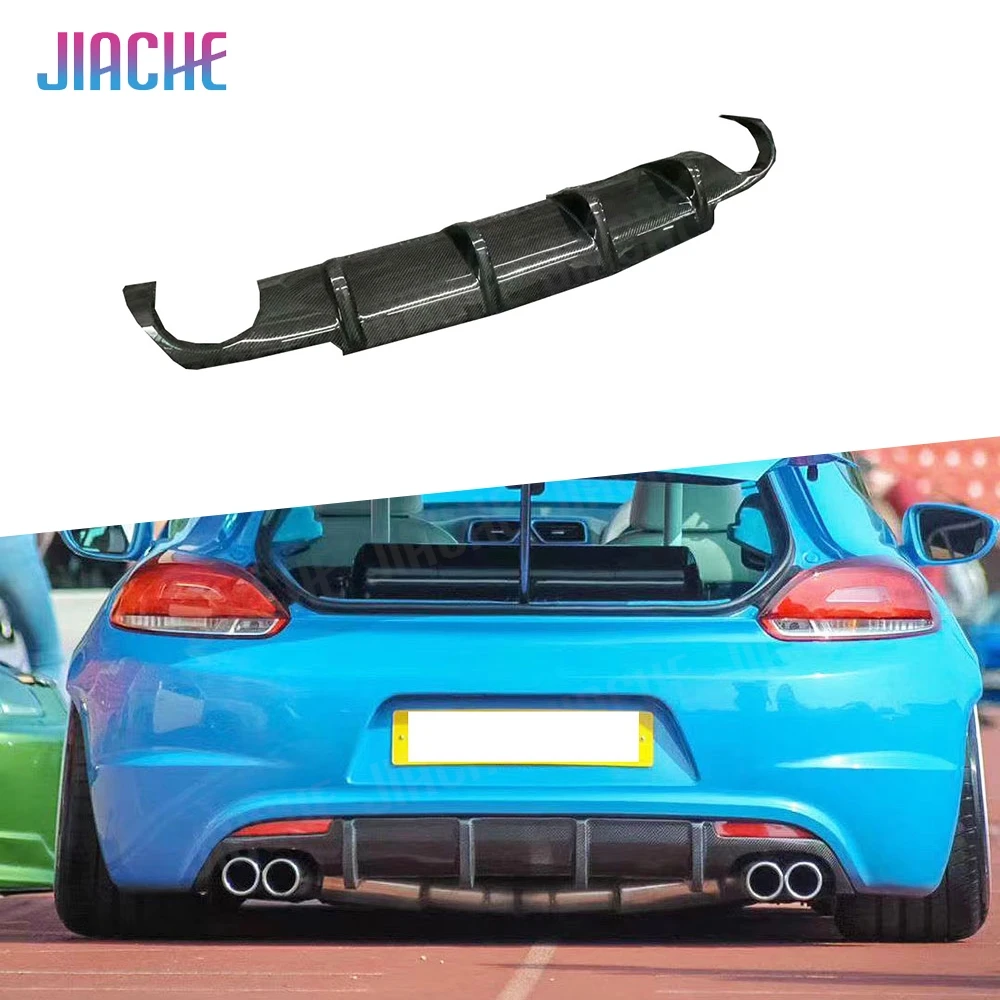 Carbon Fiber Material Rear Bumper Diffuser for Volkswagen VW Scirocco R R20 Bumper 2009 - 2016 Auto Car Styling FRP