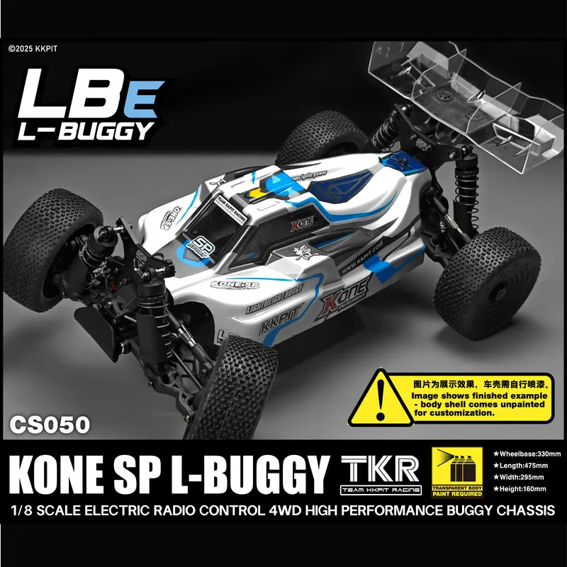 KKPIT 1:8 Elektryczny Buggy Terenowy KONE SP LBE L-BUGGY z Rozstawem Osi 330 mm, Elektryczny Model Zdalnie Sterowany, 4WD, Wysokowydajny Podwozie Buggy