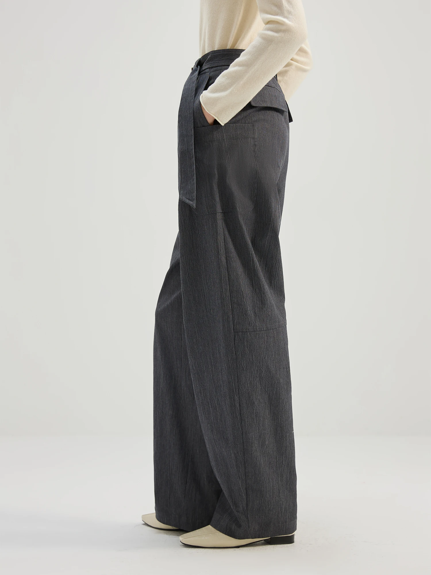Reatic American Retro Work Pants Women Loose Early Autumn New Casual Straight Leg Wide Leg Pants Cotton Blend Comfortable