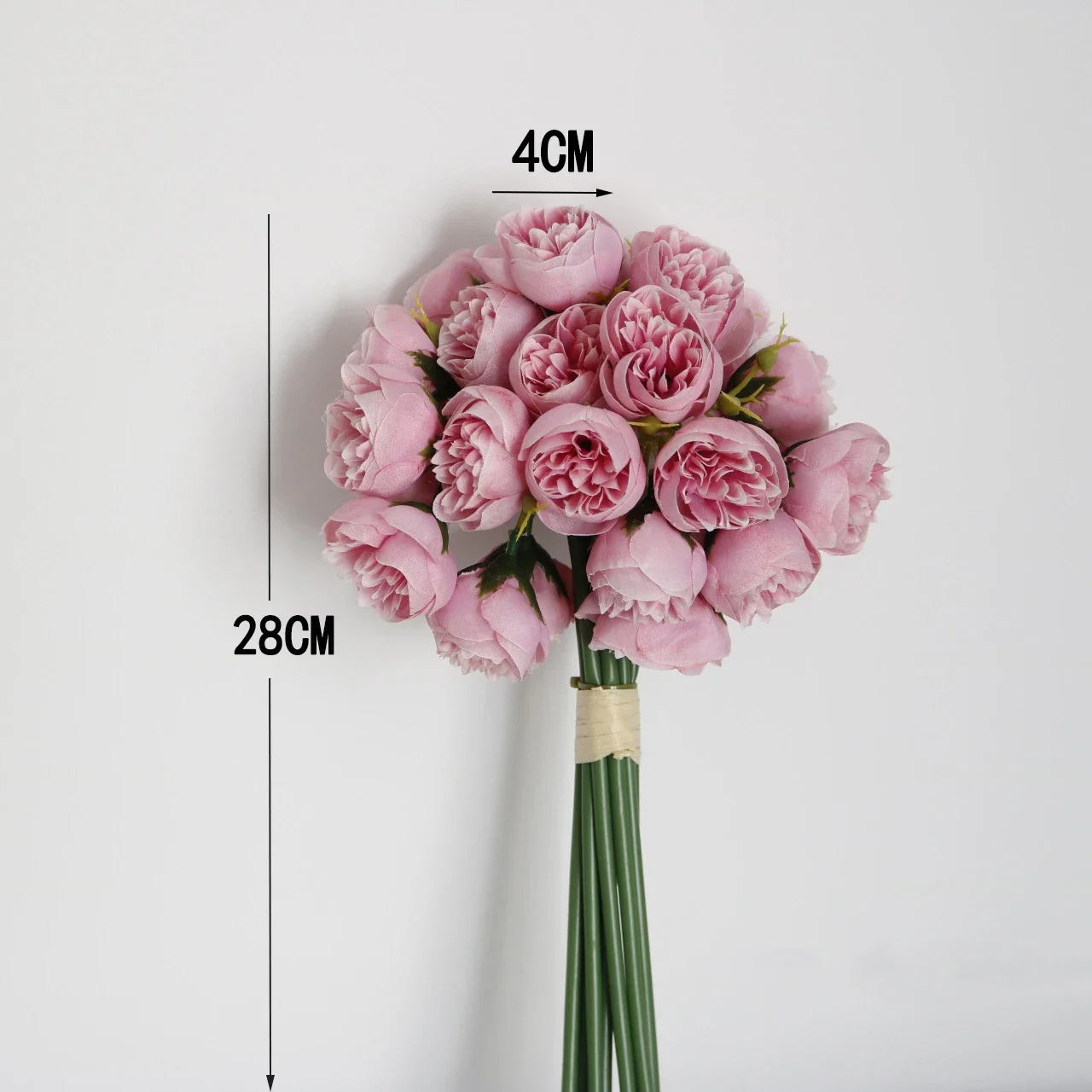 27 Heads Rose Pink Peony Artificial Flowers Silk Bouquet Roses Fake Flower for Table Vase Arrange Home Wedding Decoration Flower