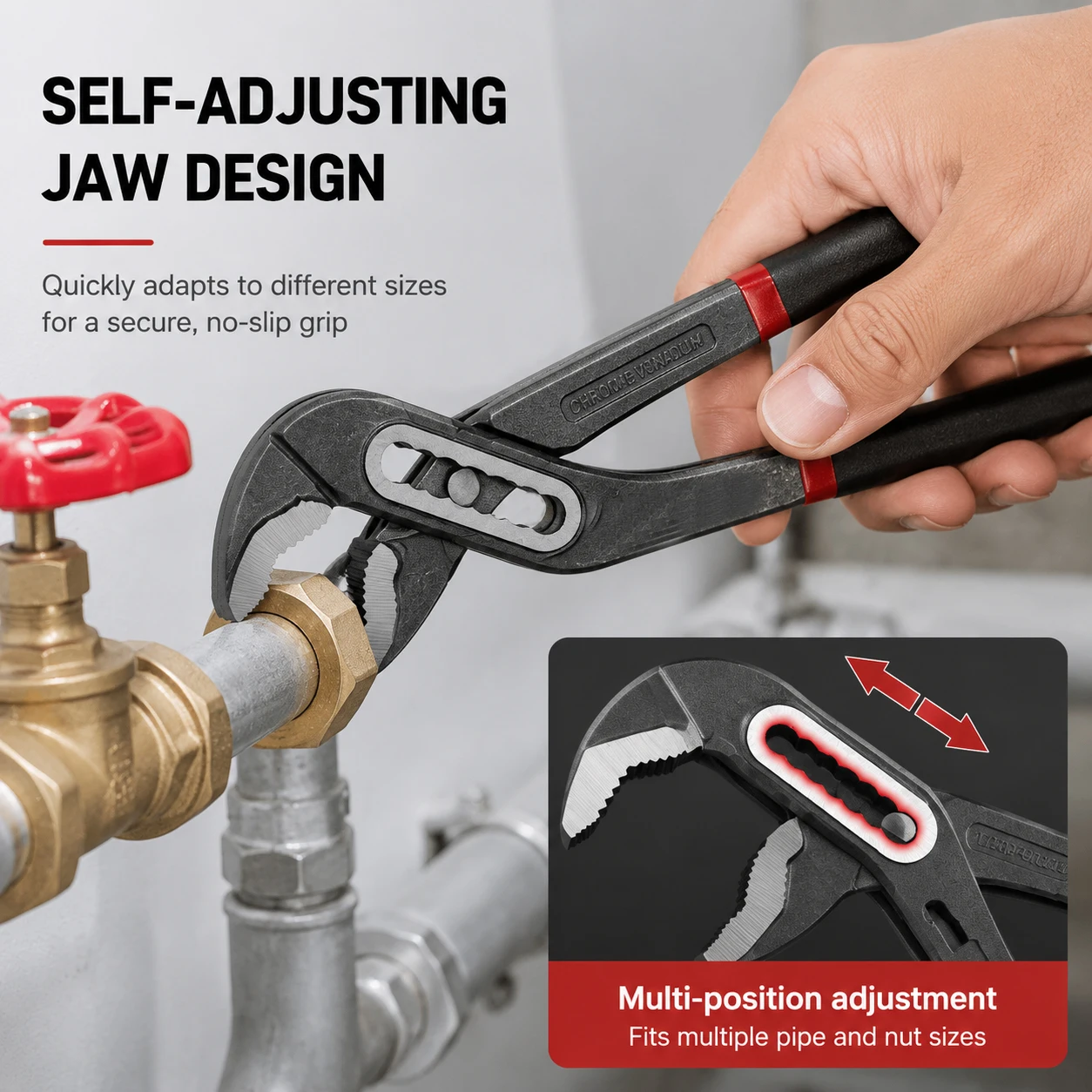 Water Pump Pliers Adjustable Groove Joint Pliers Pipe Wrench Multi Position Slip Joint Plumbing Hand Tool