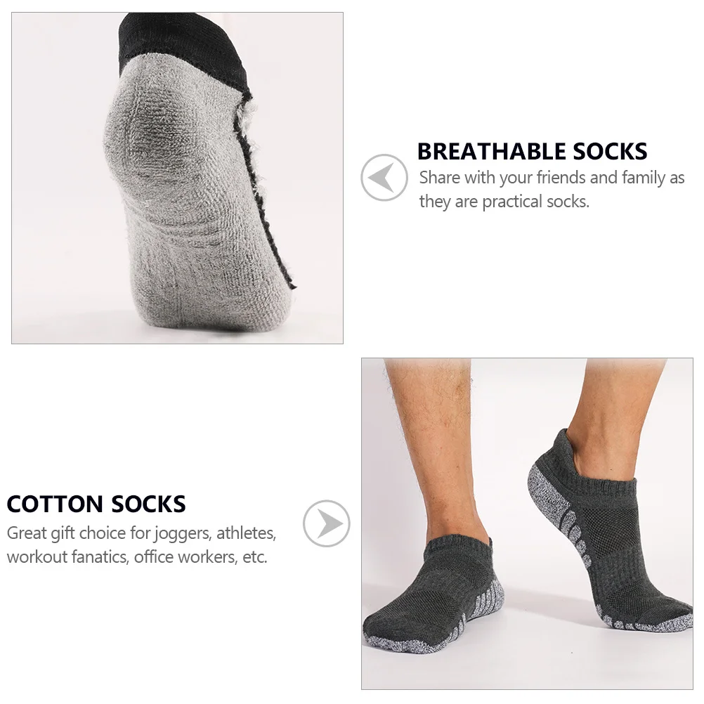 6 أزواج من جوارب الجري القطنية المتينة القابلة للتنفس، جوارب رياضية قصيرة للكاحل مريحة لألعاب القوى في المكتب