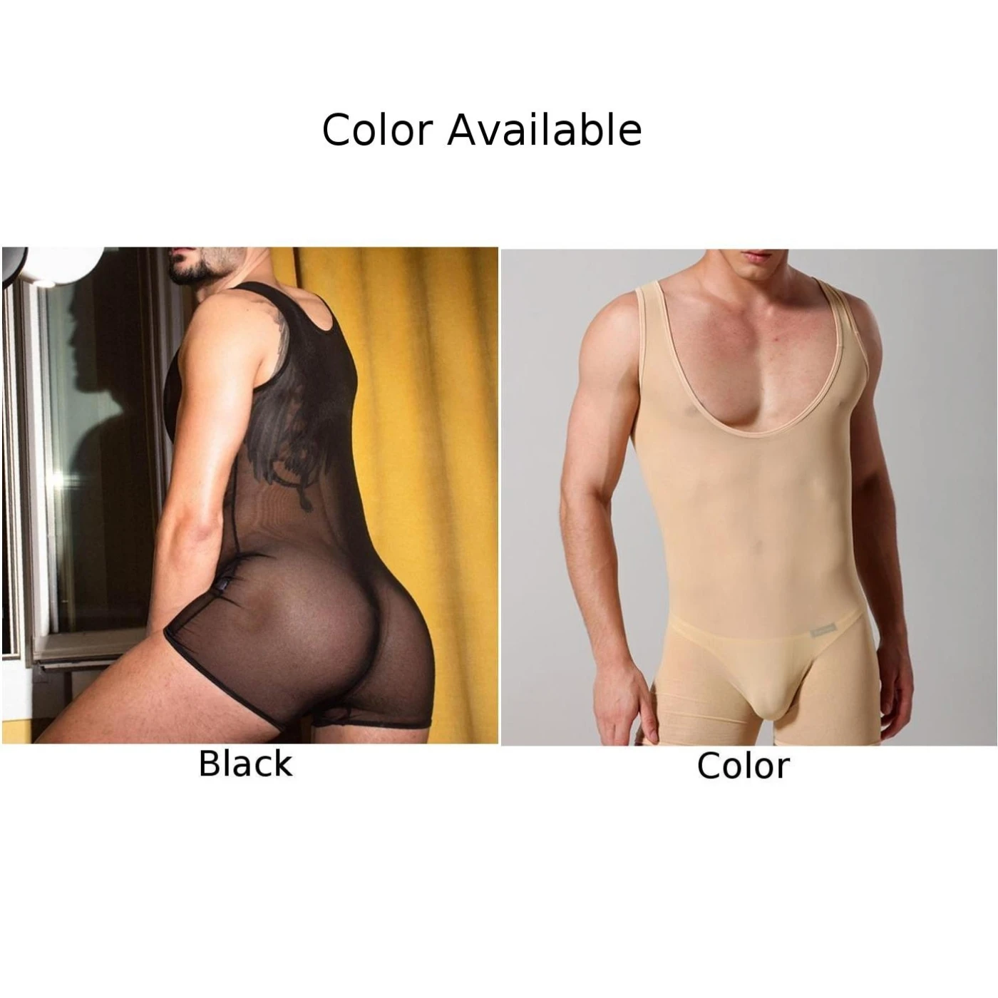 Men\'s Bodysuit Shaper High Elastic Corsets Vest Ice Silk Mesh Transparent Breathable Body Gay Shaper Men T Shirt Tights Jumpsuit