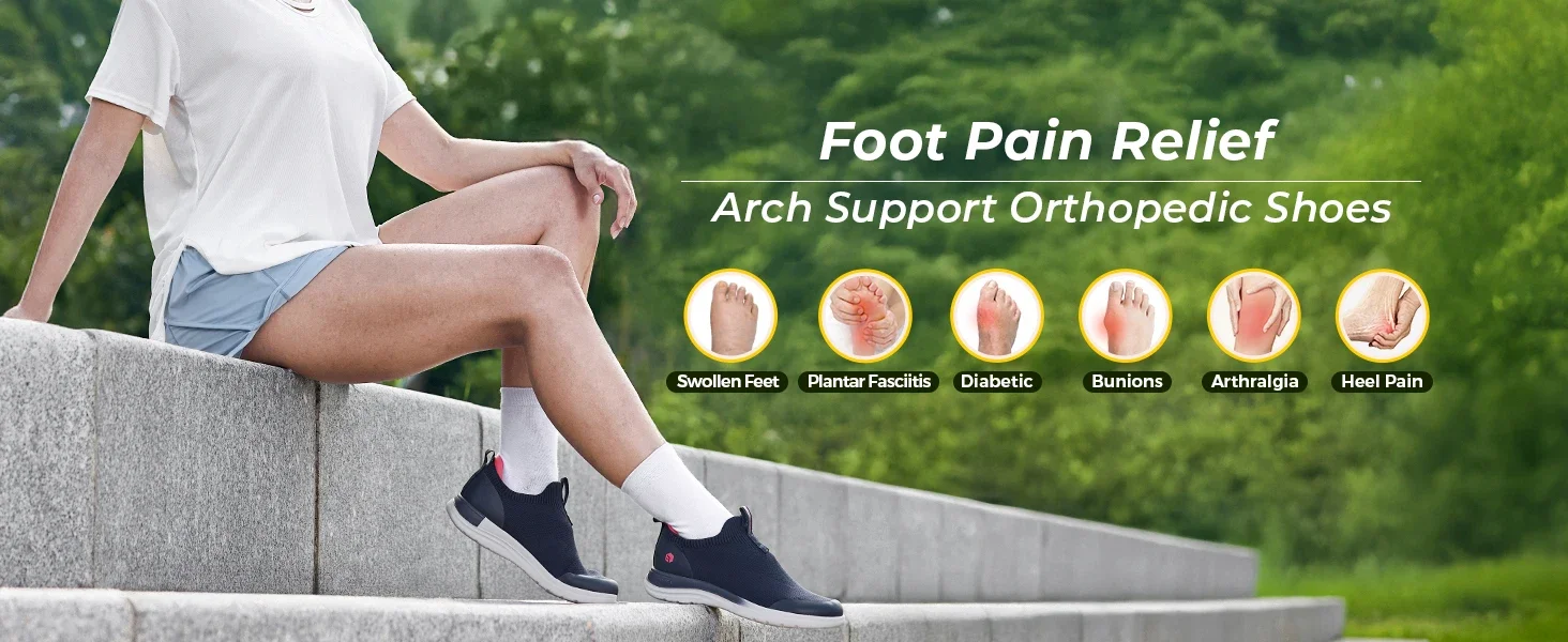 FitVille Damen-Sneaker, breite Passform, zum einfachen Anziehen, ideal zum Gehen und Laufen, mit Fußgewölbestütze, bequem, leicht, für den Alltag, orthopädische Schuhe für geschwollene Füße. – Detail 9