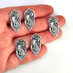 5pcs Forest Wolf Moon charm making jewelry findings for DIY earring necklace