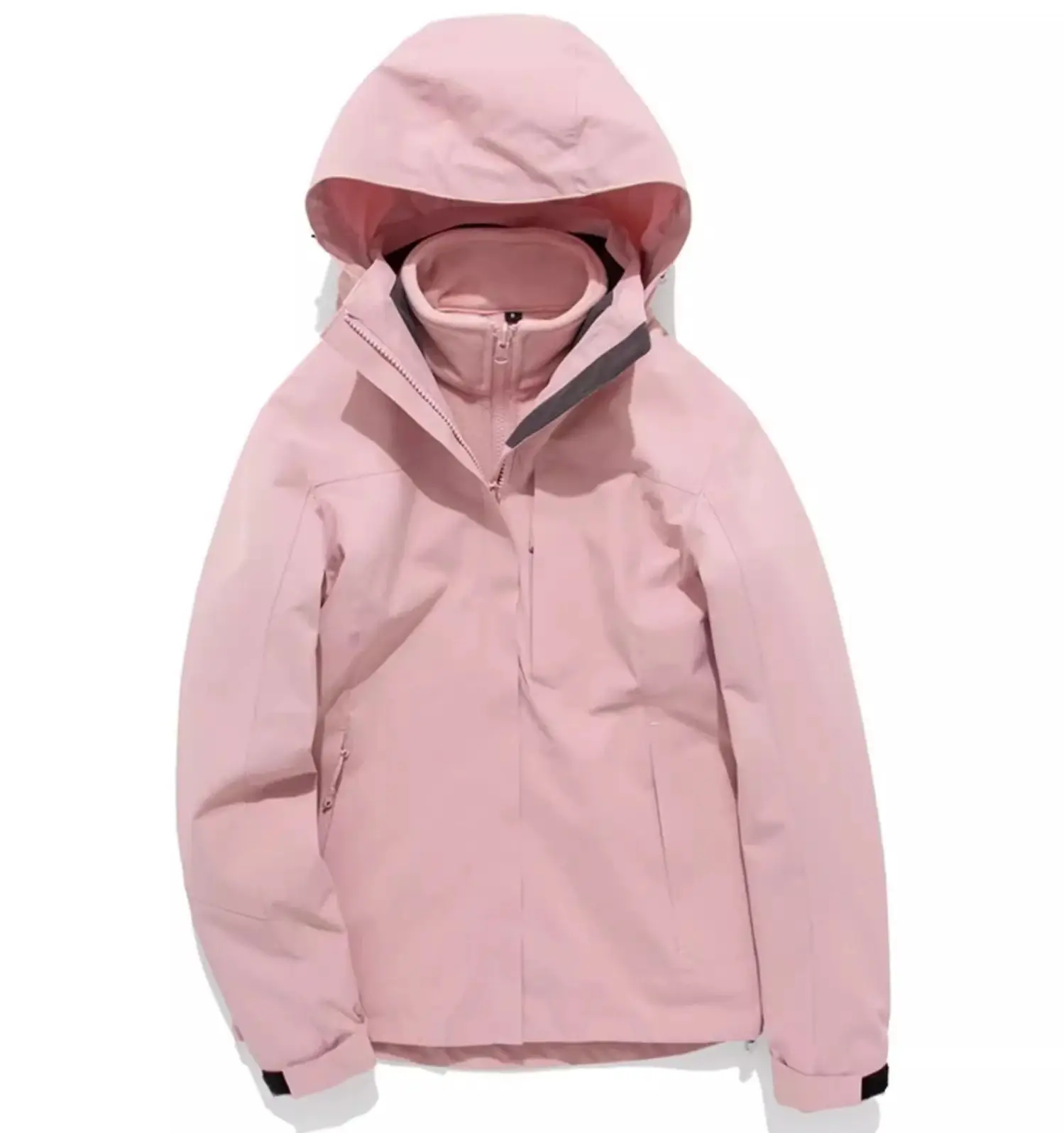 NuJune X SUHU New autumn and winter model three-in-one detachable thickened fleece jacket with windproof and waterproof warmth