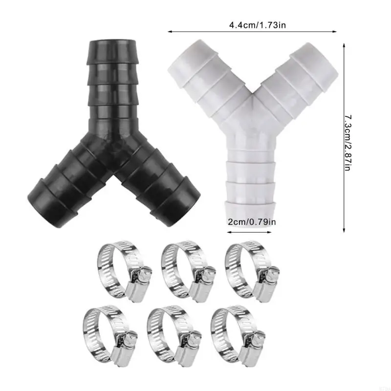 M7DA Y Shaped Splitter Down Pipe Hose Connector Space Saving Adapter Quick Installation