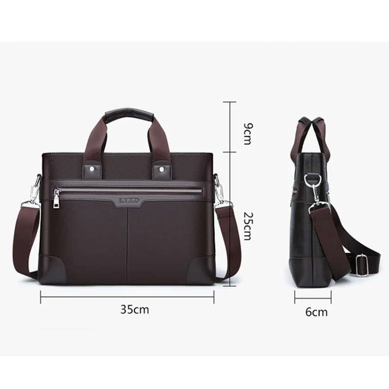 2023 Bolsa de Negócios Maleta Masculina PU Bolsa De Ombro De Couro Malas Malas Laptop Bolsas Mensageiro Bolsas Totes Masculino