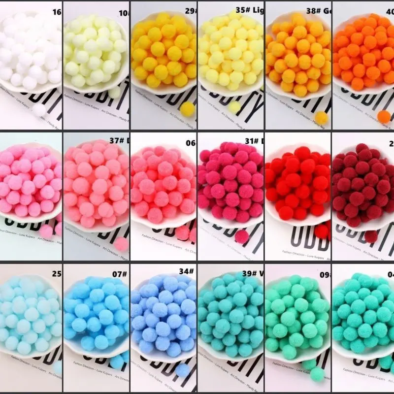 300-30pcs vícebarevná pompoms kožich koule glittery načechraný pom poms pružnost pom pom měkké koule pro DIY řemesel 8/10/15/20/25/30mm