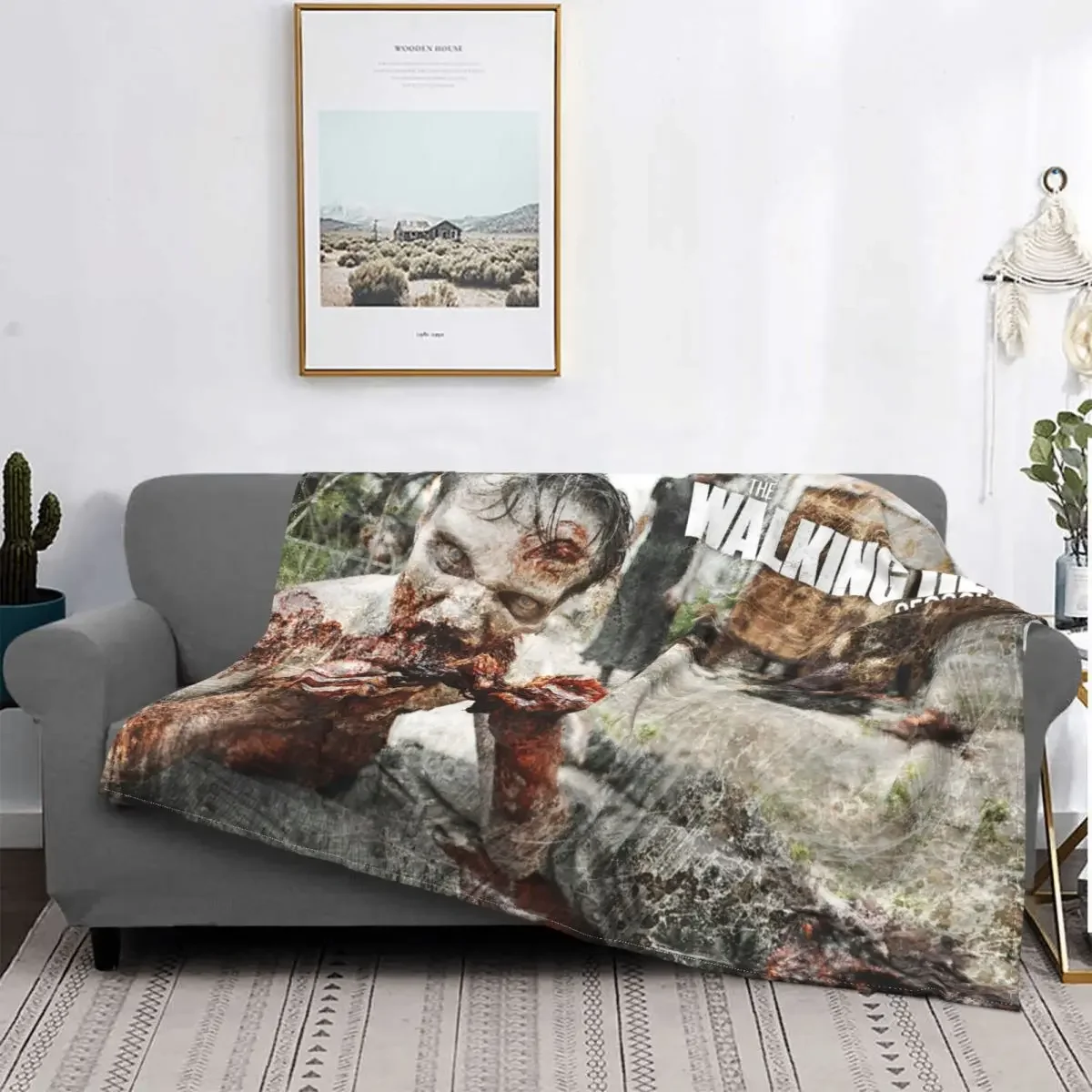 Horror Zombie Blanket Cover The Walking Dead Flannel Throw Blankets Bed Sofa Decoration Lightweight Bedspreads