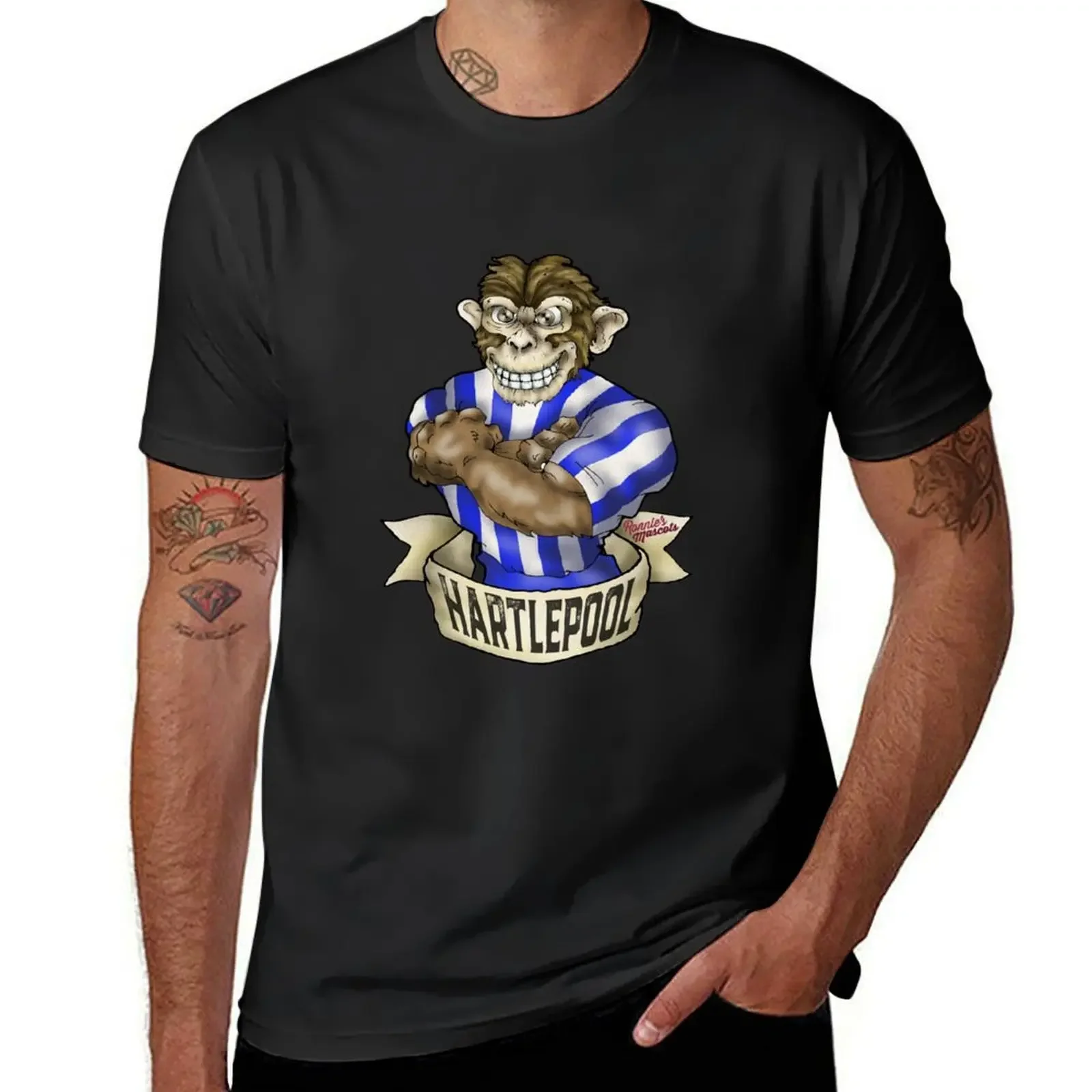 Hartlepool United Monkey Mascot T-Shirt oversized t shirt man clothes vintage sports fans fruit of the loom mens t shirts