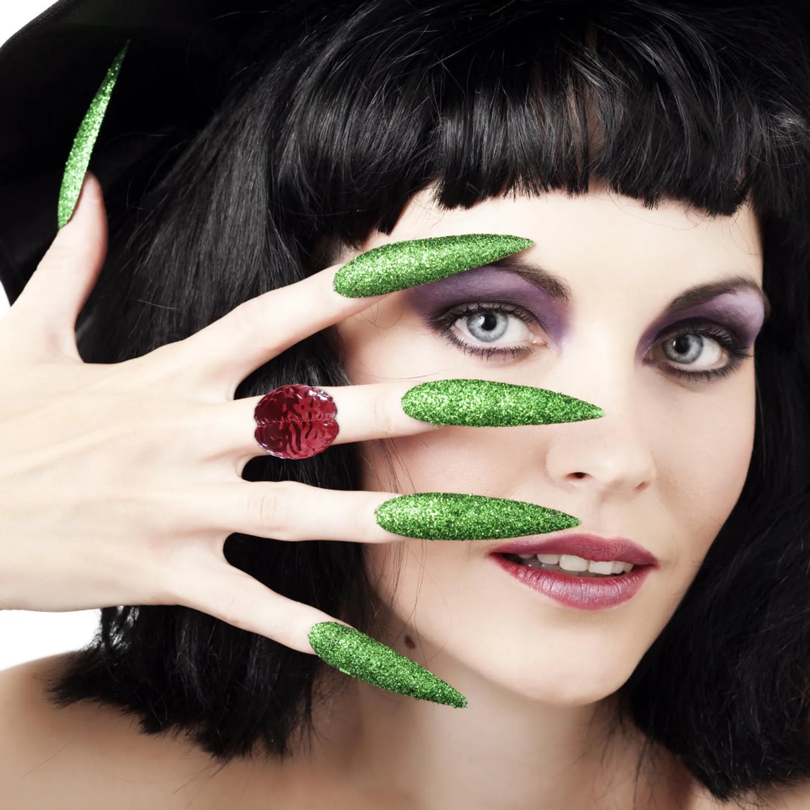 قلادة على شكل قلب من الراتنج ، أقراط فستان هالويون ، الدعائم لثوب المأدبة ، ديكور آذان السفر #5