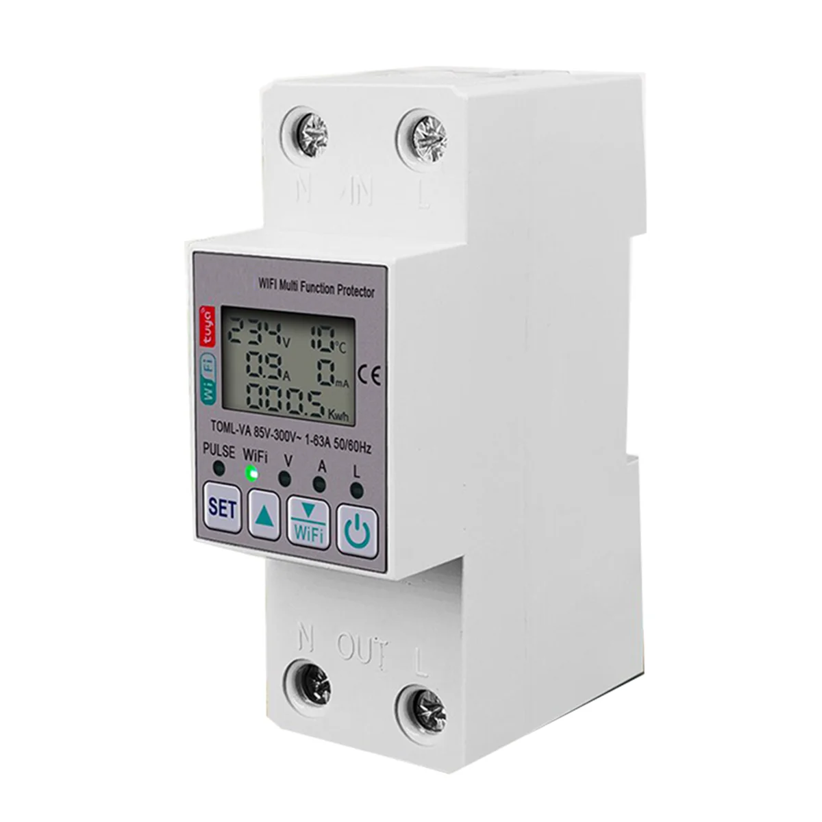 

Tuya 63A 110V 220V WiFi Energy Meter Kwh Metering Switch Timing Function with Voltage Current and Leakage Protection