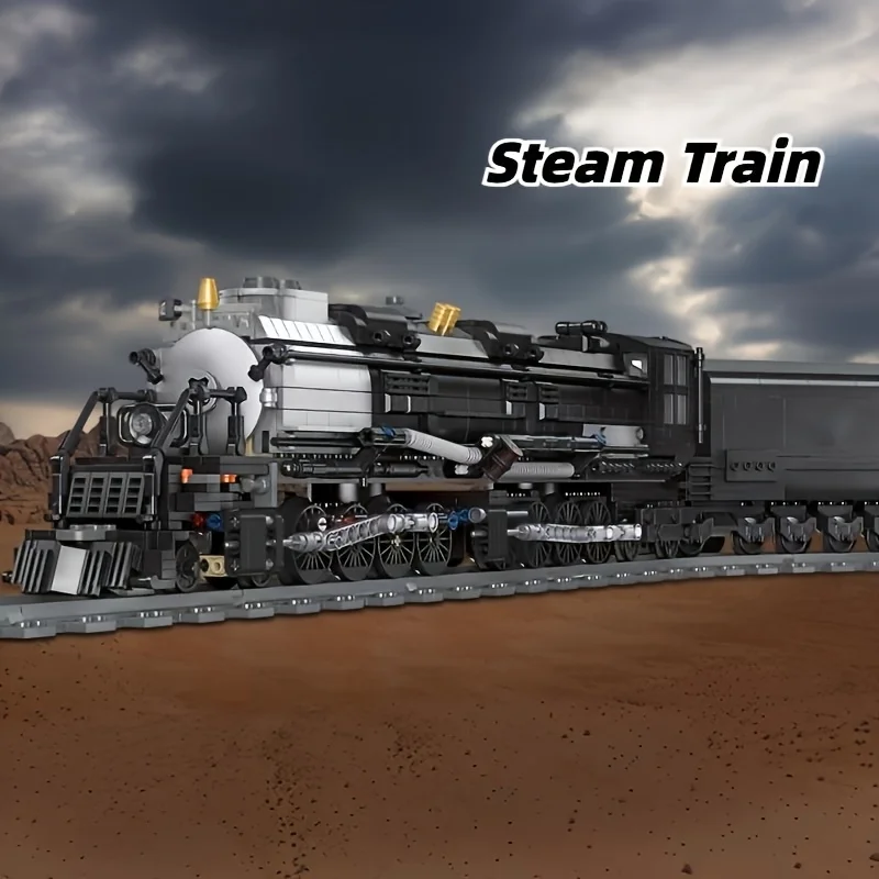 

Steam Train Building Kit, Collectible Steam Locomotive Display Set, Large Train Set with Train Tracks, Top Present for Train Lov