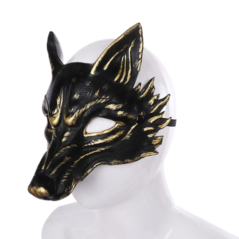 Máscara 3D de Lobisomem Meia Face para Adultos, Cosplay de Halloween, Cabeça de Lobo, Animal Assustador, Mascarada, Traje para Homens e Mulheres