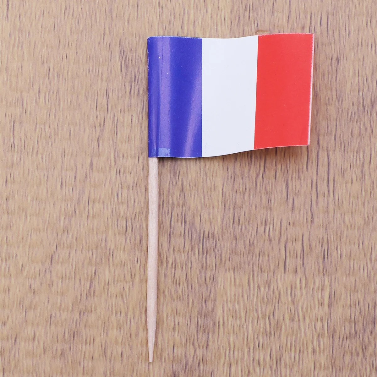 100pcs France Flag Shape Cake Toppers Bright Printed Paper Food Picks For Cupcakes Cookies Fruits Cakes Brownies Ice Cream