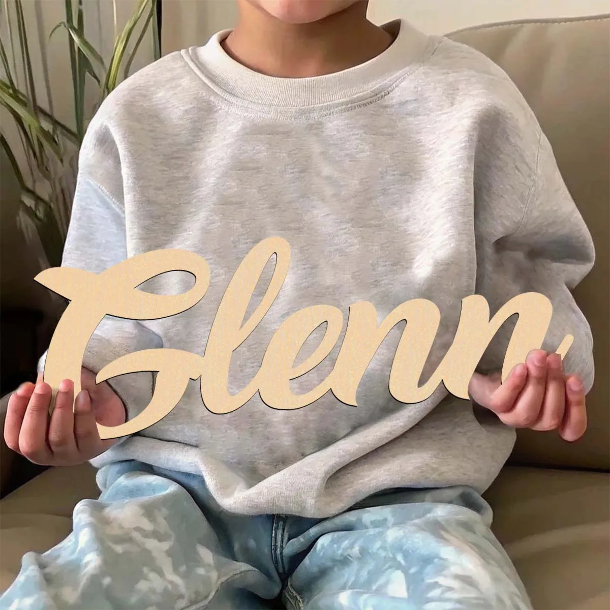 1pc Lovely Glenn example Custom Name Wooden Plaque Wooden Decor Wooden Sign Unfinished Wood for Painting or Glittering