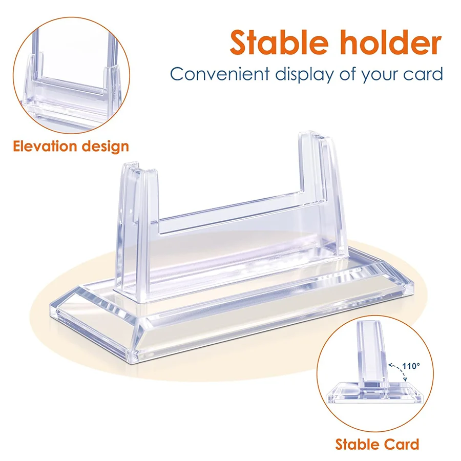 4 Card Holders for Trading Cards, Stock Card Protector (with 4 Stands), Acrylic Hard Card Set for Coordinated Vision and Display