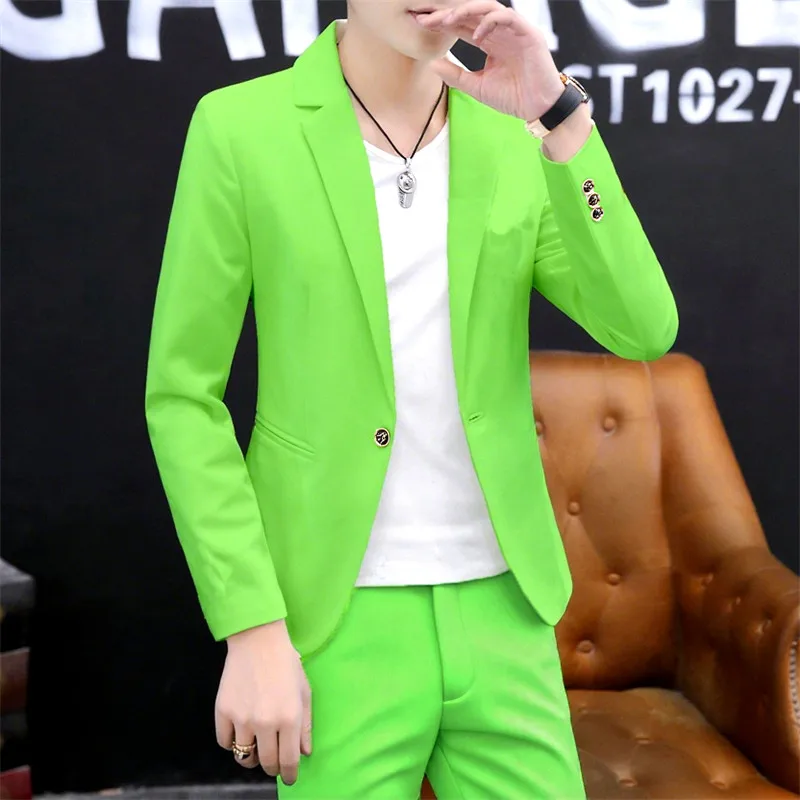 

Slim Fit Men's Two-Piece Suit Korean Sle Wedding Performance Suit Best Man Wedding Dr Code Formal Polyester Fiber