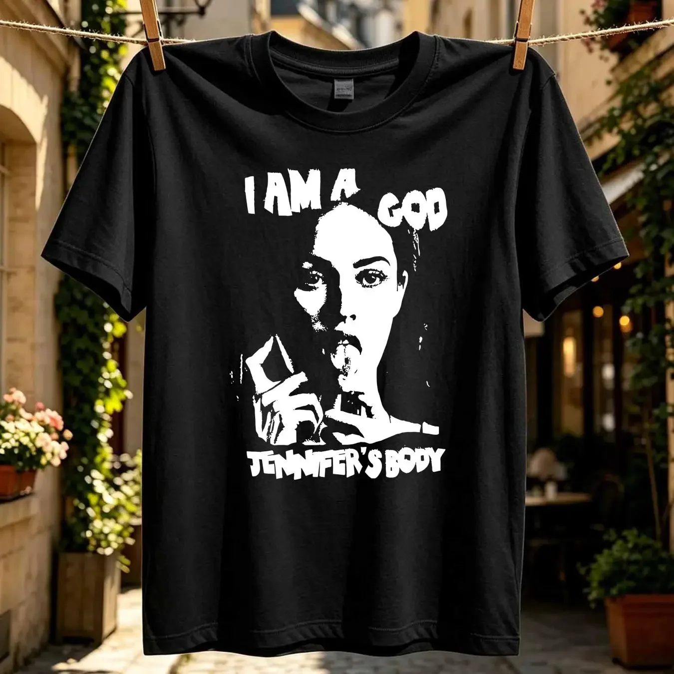 washed T Shirt I'M A God Jennifer Body She'S Going To Eat Your Soul long or short sleeves vintage Washed Breathable graphic
