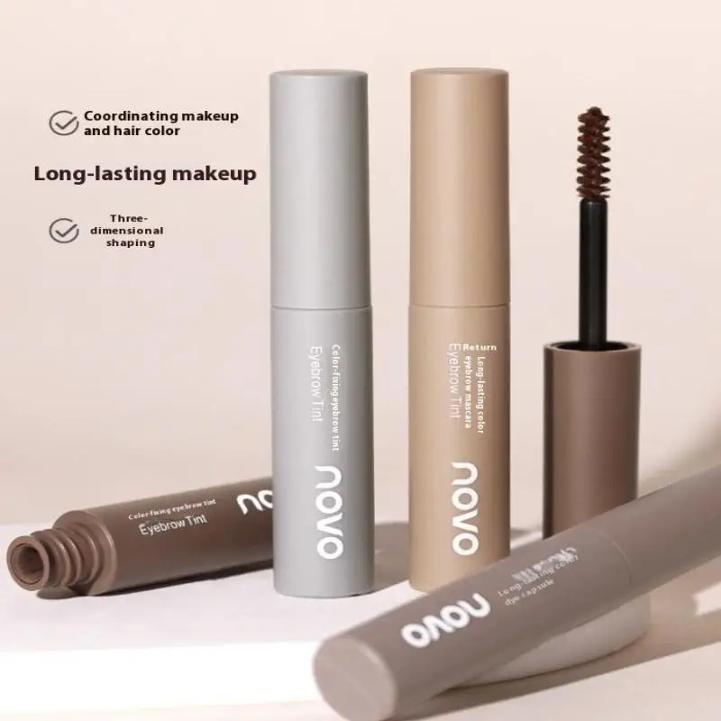 액체 염색 눈썹 크림 오래 지속되는 방수 천연 다크 브라운 아이 브로우 틴트 눈썹 강화제 4 색 마스카라 화장품